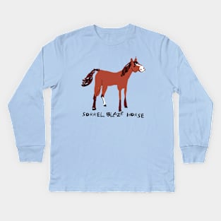 Sorrel white blaze horse Kids Long Sleeve T-Shirt
